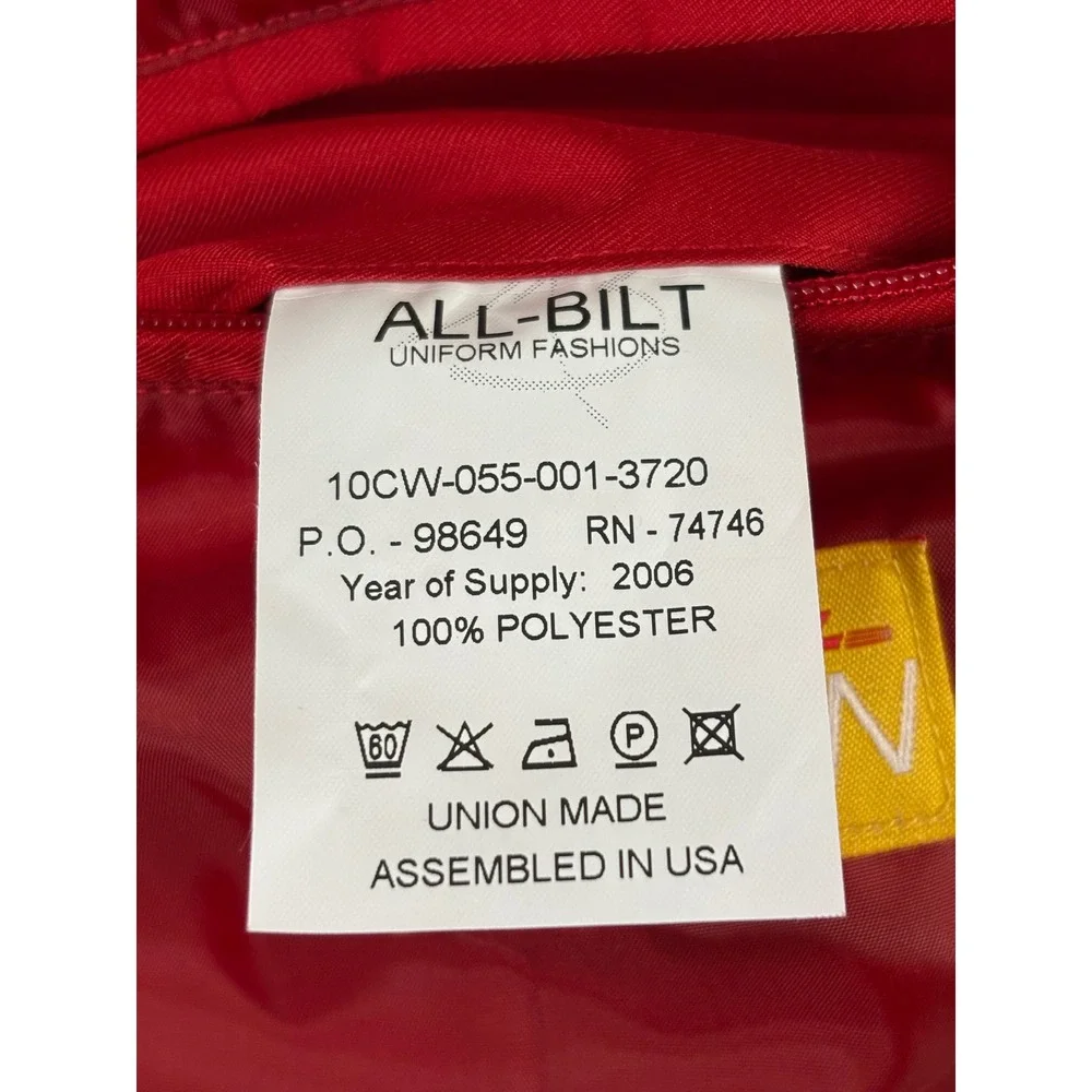 Vintage DHL‎ Service Wind Jacket Men M Red Yellow Mesh Lined Hood Activewear EUC